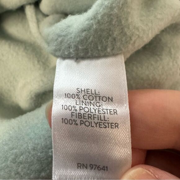 J Jill Blue Plaid Curved Hem Puffer Vest Size L Pockets Fleece Lined Cozy Preppy - Picture 7 of 11